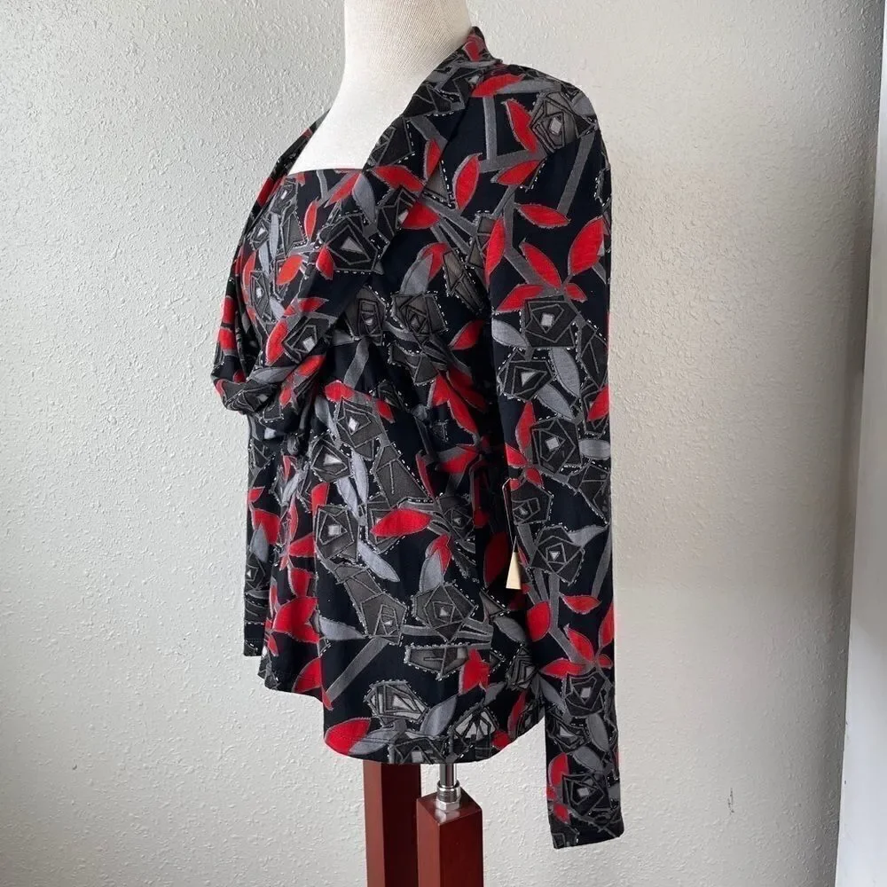 NWT Multiples Long Sleeve Blouse Top Size Petite L